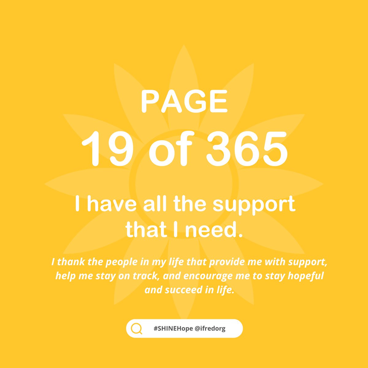 iFredorg's tweet photo. Tag that person, people, group, or community that supports you! Take time to thank them today. 💛
#Hope #SHINEHope #19of365 #365DaysOfHope #NourishingNetworks #HopeNetwork #affirmations #writeyourstory #mentalhealth #wellbeing #dailylife #support #goals #success https://t.co/vMPn3T3lNk