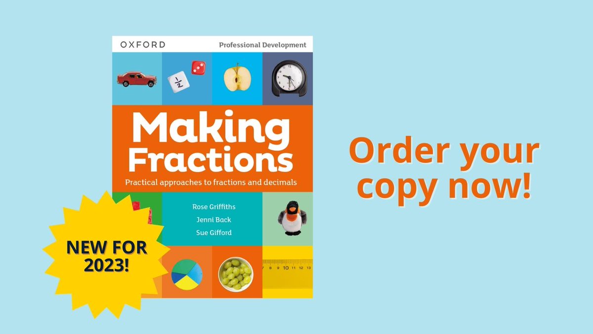 OUPPrimary's tweet photo. Looking for fun ways to bring fractions to life?

You can find practical ideas to help children build confidence and master these tricky concepts in our brand new handbook Making Fractions.

Order your copy now! > https://t.co/voqbamTu0q https://t.co/emUOaYN7S3