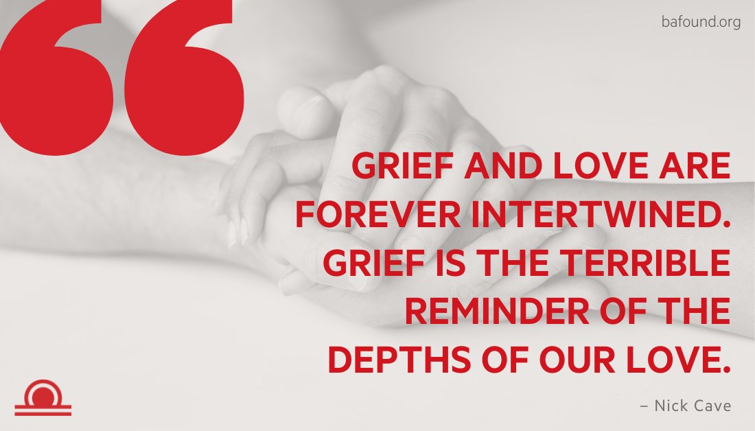 BAFOUND's tweet photo. There is no greater stress and pain than the sudden, unexpected death of a loved one. It is very important to know that you are not alone during the grieving process.

#BAF #1in50 #grief #Scan2Save https://t.co/kPV2LpzsdT