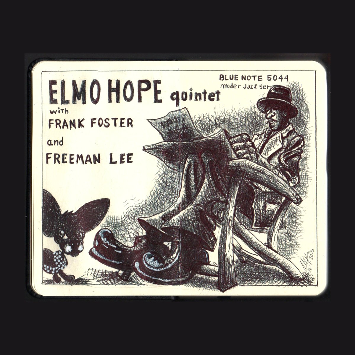 Serie BLUE NOTE.
Interpretación a bolígrafo de la portada del LP del pianista ELMO HOPE:
Blue Note 5044 LP 1954.

#jazzdrawing #drawing #elmohope #bluenote #bluenoterecords #jazz #jazzmusic #pianojazz #sketchbook