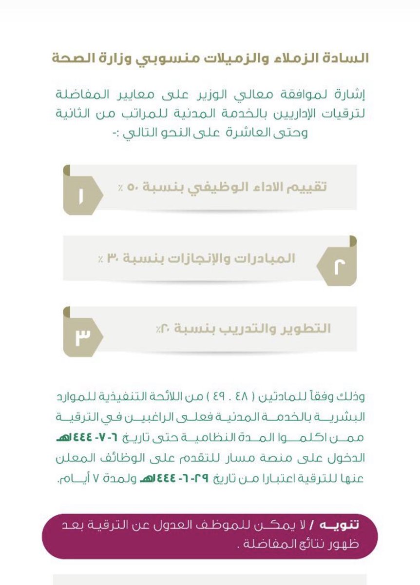 lhqd1111's tweet photo. موقع موارد | رفع وثائق ترقية الإداريين لمراتب الخدمة المدنية اعتباراً من ١٤٤٤/٦/٢٩  لمدة ٧ ايام .. https://t.co/BIi5wnsX7L