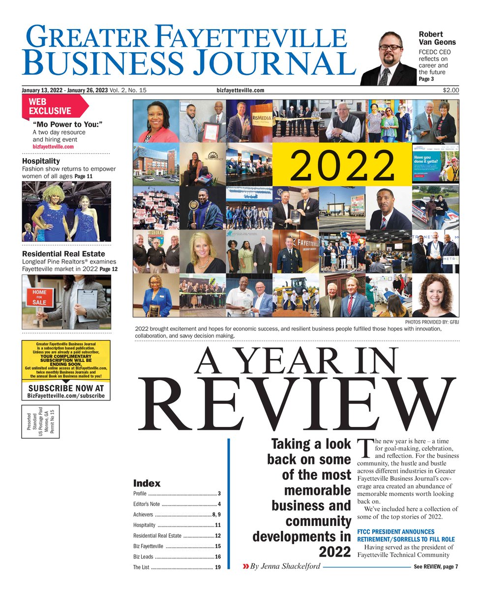 Check out the latest issue of the Greater Fayetteville Business Journal here: 
bizfayetteville.com/issue/53

#2022inreview #realestatemarket #hospitality