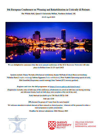 RecoveryICU's tweet photo. We are also happy to announce the preliminary programme for #ICUrecovery23

Please note this is draft and is subject to change (speakers, content, timing etc…), so please check back onto the website for further programme updates
🔗https://t.co/Vx4oYPw05O https://t.co/PGteI68aL8