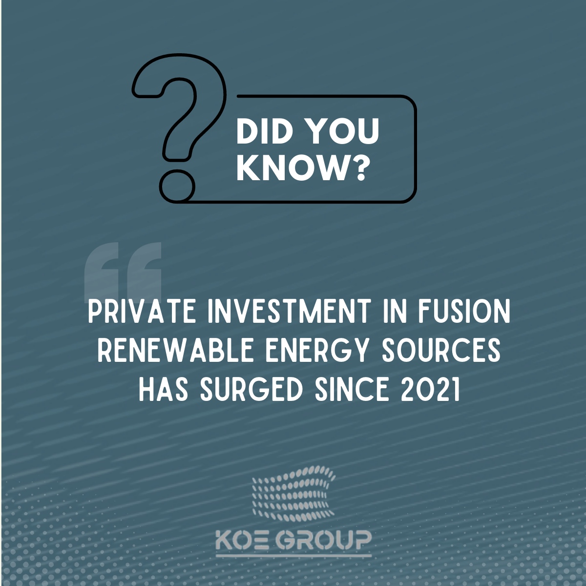 KOEGroup's tweet image. Private investment in fusion renewable energy sources has surged since 2021 and here’s why… 

#ElectricalInfrastructure #RenewableSources #RenewableElectricity #RenewableFuture #RenewableEnergyNow #RenewableSolutions #EnergyConservation #CleanEnergy #NetZero