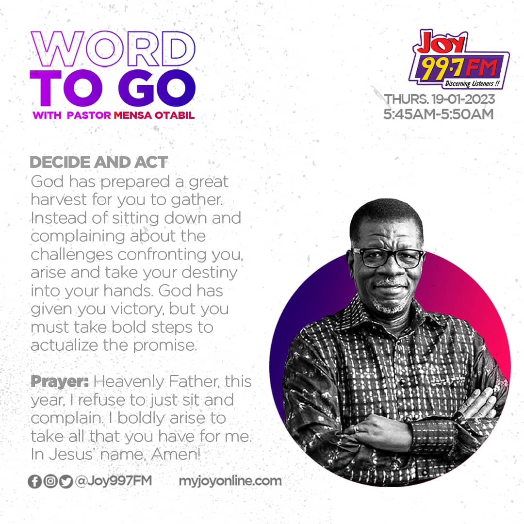 Joy997FM's tweet photo. Word To Go with Pastor Mensa Otabil
#WordToGo #PastorMensaOtabil https://t.co/wbhMhRk1wr