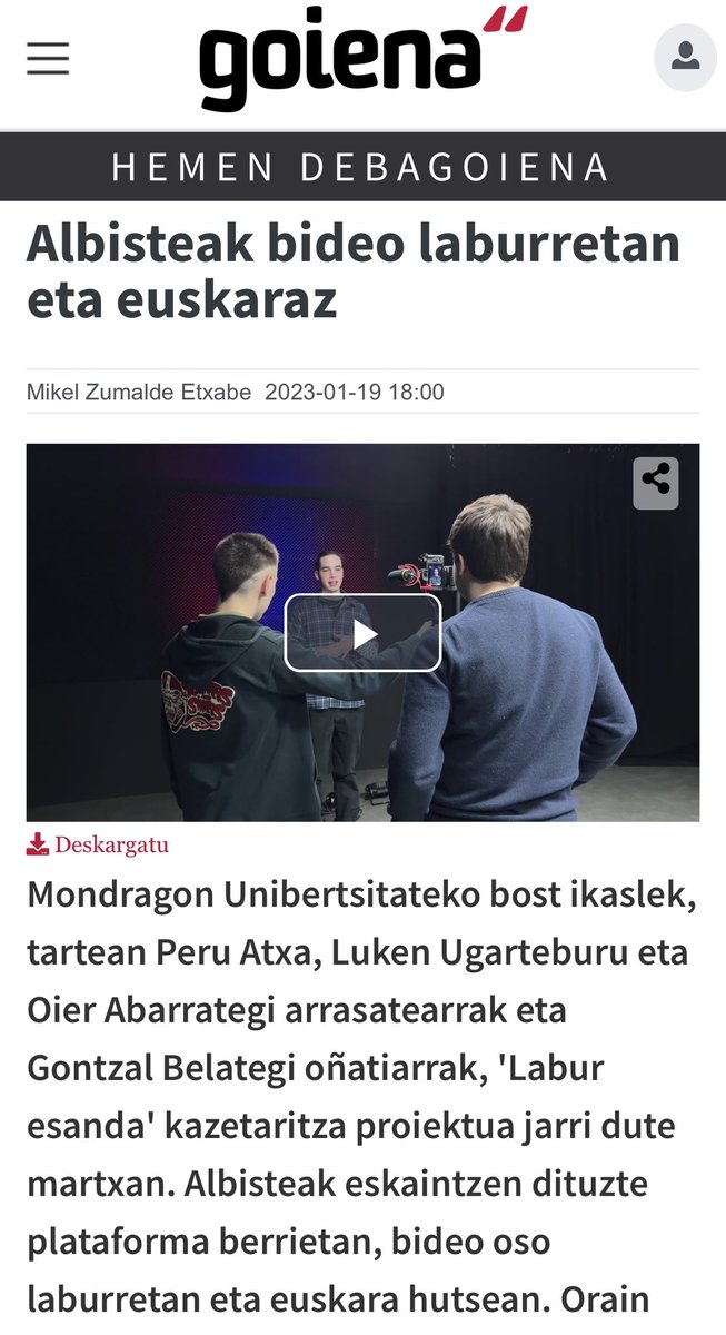 Ikusi <a href="/goiena/">Goiena Albisteak</a>-k berriki egin digun elkarrizketa. [Elkarrizketa]: goiena.eus/debagoiena/167…