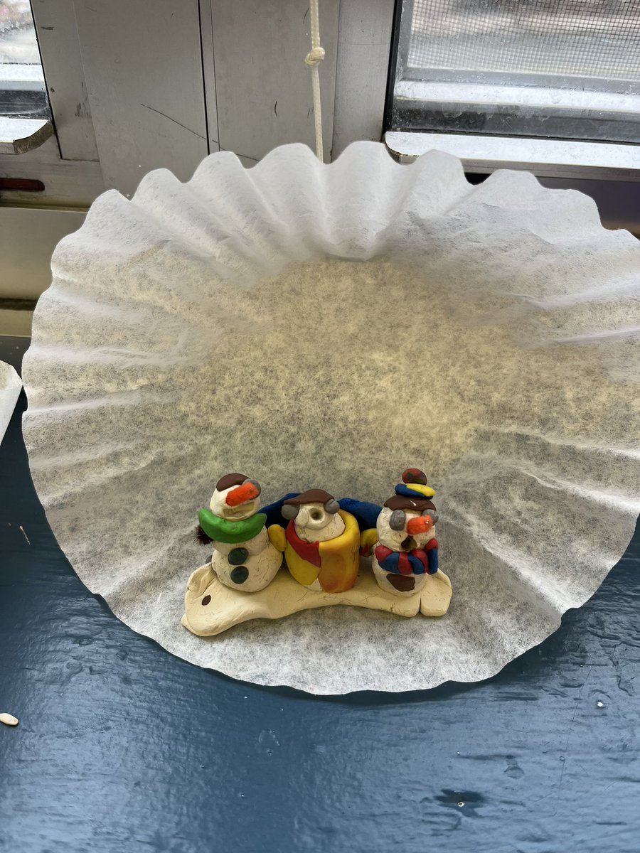 caines_mrs's tweet photo. No snow? No problem! Clay Snow People (and Snow Dogs and Snow Families!) @lakecrestnl https://t.co/7B20rwr6OA