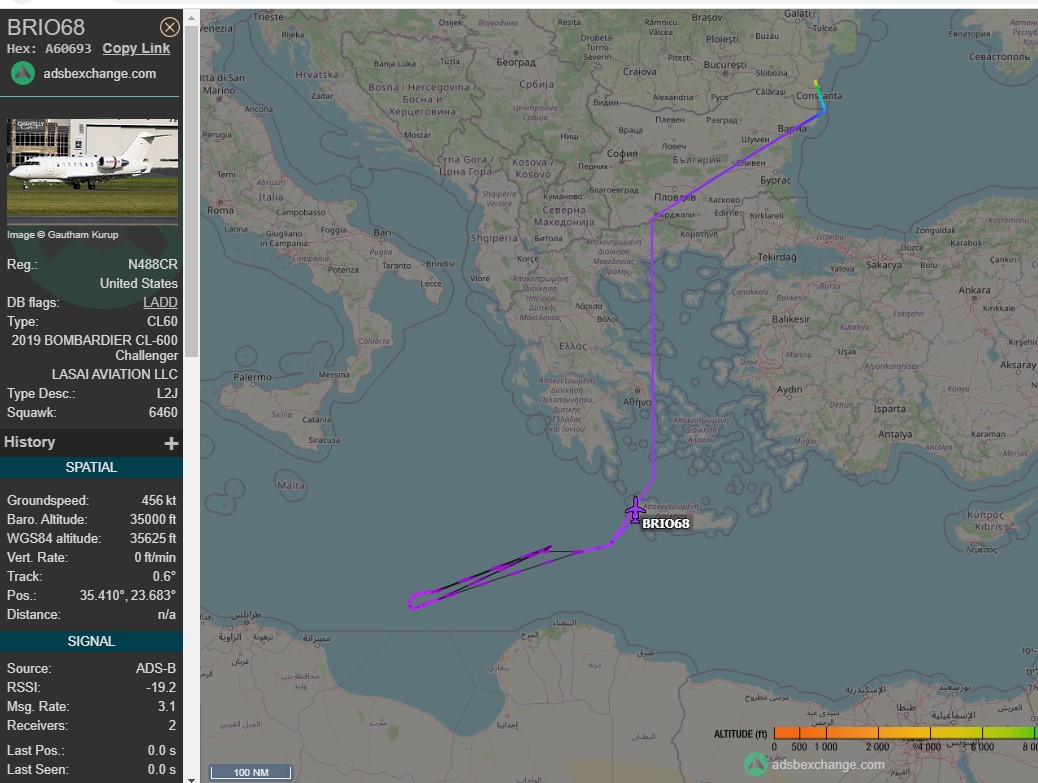 Laurent_Le_Bloa's tweet photo. New mission of ISR ARTEMIS CL650 #BRIO68 along #Libya Coast #Benghazi
US DH8 #STATE50 fm Benghazi to #Tunisia
US C21 fm #Tunisia to #Ramstein #Germany https://t.co/Lc1rrmagcW