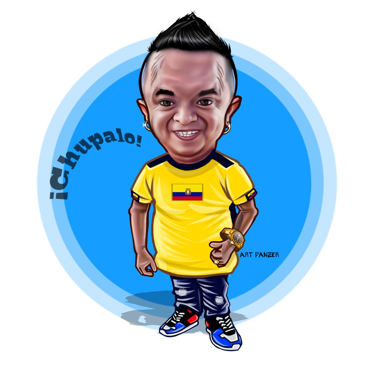 RCoello78's tweet photo. Caricatura del "pequeño gigante" @GuayacoJorgito ¡chúpalo!  #artpanzer #artedigital https://t.co/z7kK8sqetb