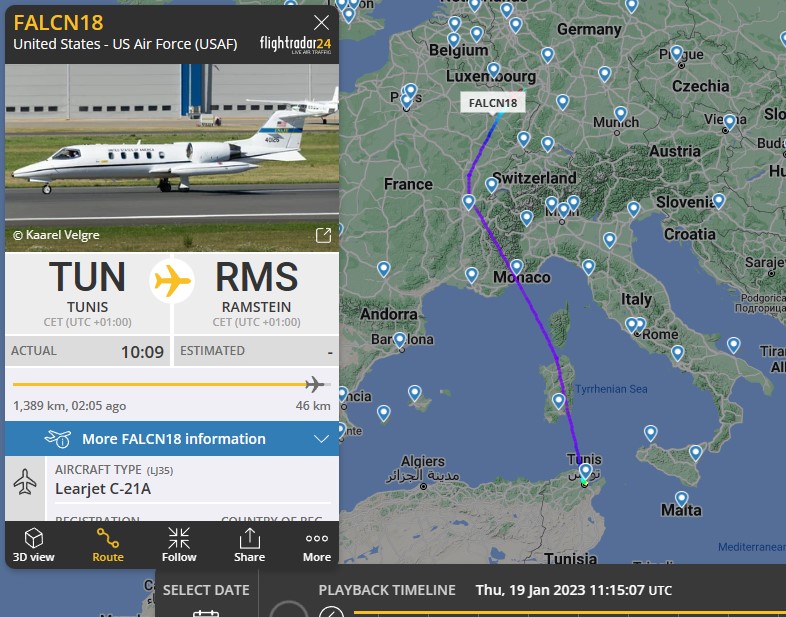 Laurent_Le_Bloa's tweet photo. New mission of ISR ARTEMIS CL650 #BRIO68 along #Libya Coast #Benghazi
US DH8 #STATE50 fm Benghazi to #Tunisia
US C21 fm #Tunisia to #Ramstein #Germany https://t.co/Lc1rrmagcW