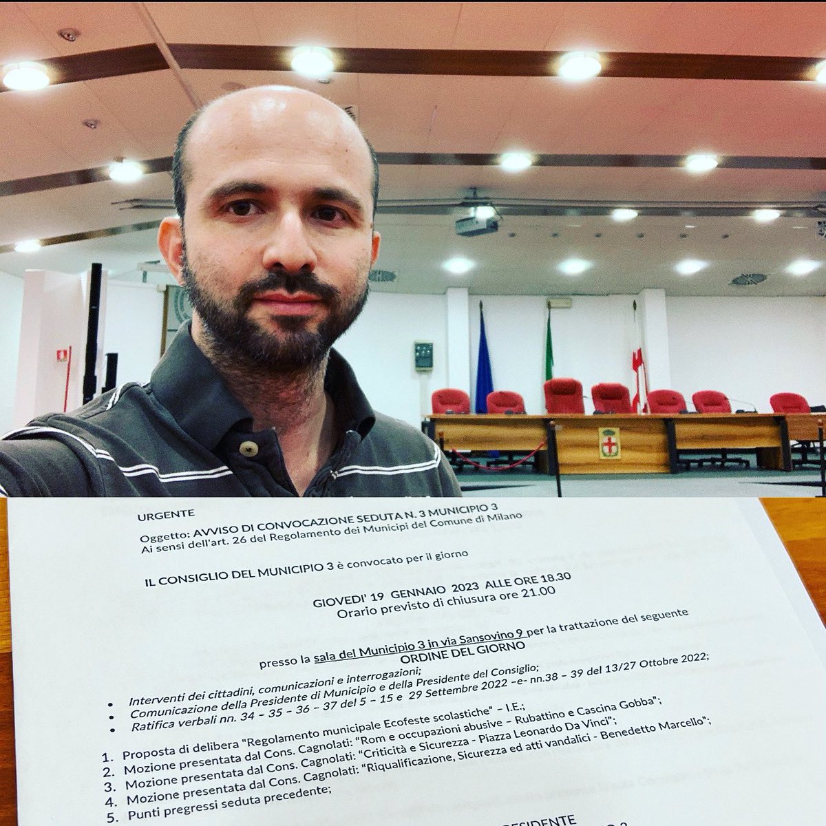 Stasera in Consiglio a combattere per rendere più SICURA e VIVIBILE la nostra città 

Fra i vari argomenti che ho portato in discussione in particolare stasera si parlerà di ROM ed OCCUPAZIONI ABUSIVE, SICUREZZA e RIQUALIFICAZIONE

#NonCiArrendiamoMai 😃👍🏻👍🏻👍🏻