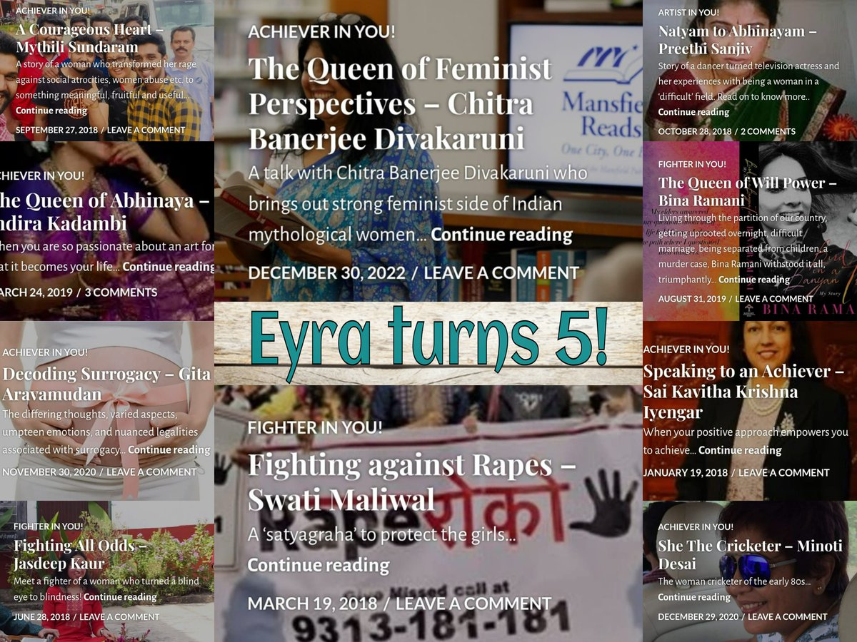 EyraMag's tweet photo. 5 years it is, since our dream came to life. 54 issues, 300+ stories, and about 50K organic views!  What a journey it has been! Immensely satisfying to meet so many women across all walks of life, doing their bit to make this world a better place for women. Happy Birthday, Eyra! https://t.co/jb8PDja0wA