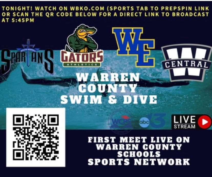 A great opportunity to see our talented swim and dive team!  Thank you <a href="/wcpssports/">Warren County Public Schools Sports Network</a>