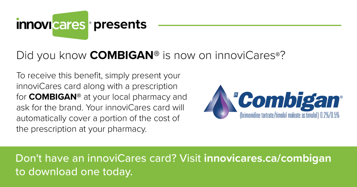 innoviCares's tweet photo. Did you know that COMBIGAN is now covered by innoviCares? Visit https://t.co/hYNdrsjneO to get your FREE innoviCares card today! https://t.co/EjLDvUhEfE