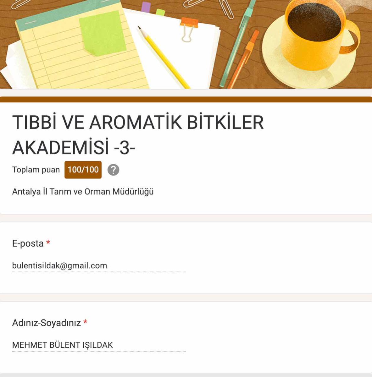 MBI1903's tweet photo. @antalyailtarim @VahitKirisci @ersinyazici1 @gokhankaraca_ 3.ders sınav sonucu https://t.co/KRmesHYobe