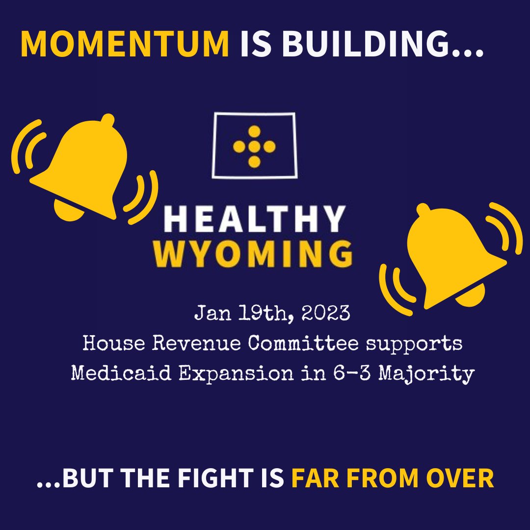 healthywyo's tweet photo. Today, the House Revenue Committee of the 67th Wyoming Legislature overwhelmingly in favor of Medicaid Expansion (HB 80).

The fight isn't over: 19,000 Wyomingites could gain access to affordable healthcare, BUT THEY NEED YOUR HELP. Get involved: https://t.co/h13sUdV8NF https://t.co/9gBIF3t8iK