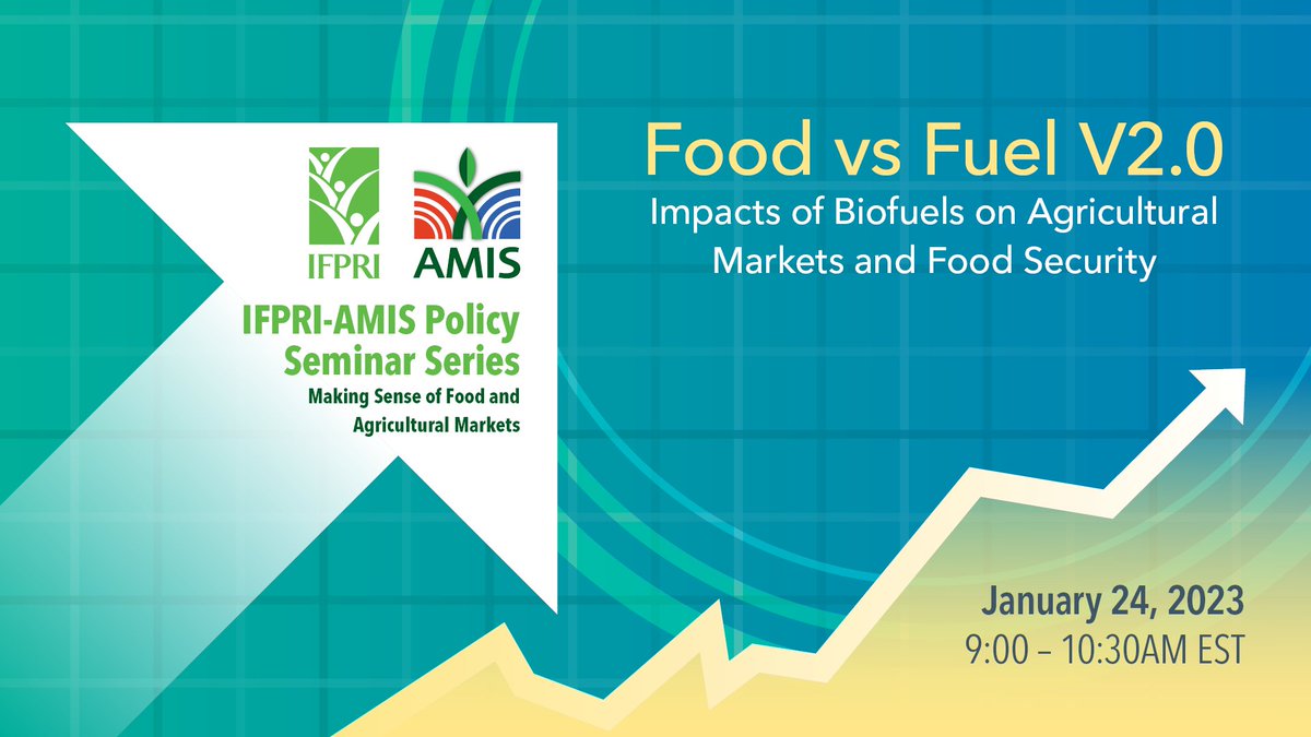 How does increased global #biofuel production impact demand & market prices for grains & oilseeds? 📈
Tune in on Jan. 24 as FAPRI's @WesthoffPat participates in the #IFPRIPolicySeminar bit.ly/foodvsfuel
@IFPRI @AMISoutlook @OECDagriculture @EUAgri @govbrazil @CGIAR