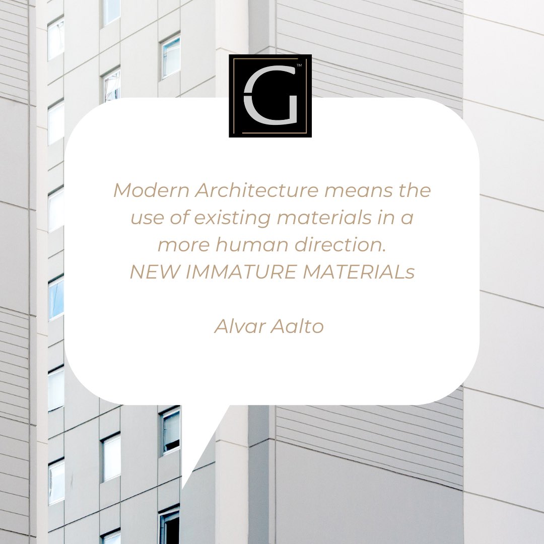ghuraybliving's tweet image. Modern Architecture does not mean the use of immature new materials; the main thing is to refine materials in a more human direction.

#architecture #architecturequote
#alvaraalto #interiordesign #interior #ghurayb