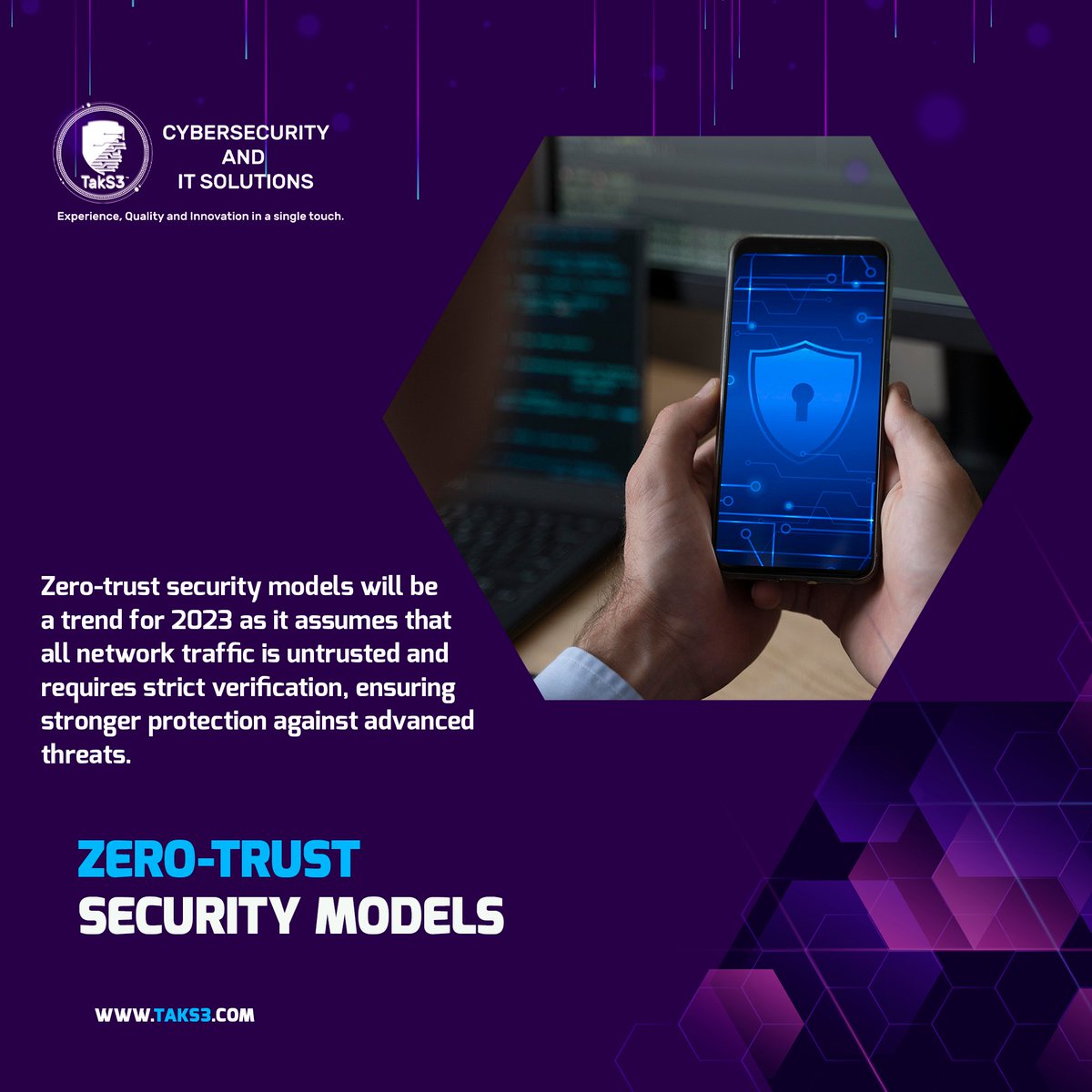 TakS3_LLC's tweet photo. As we move into 2023, cybersecurity will continue to evolve and adapt to new threats and technologies. Some of the top trends to watch out for include: 

#cybersecurity #securitytrends #2023trends #AIinsecurity #zerotrustsecurity #IoTsecurity #ransomware #cloudsecurity https://t.co/qoL3SNwBiv