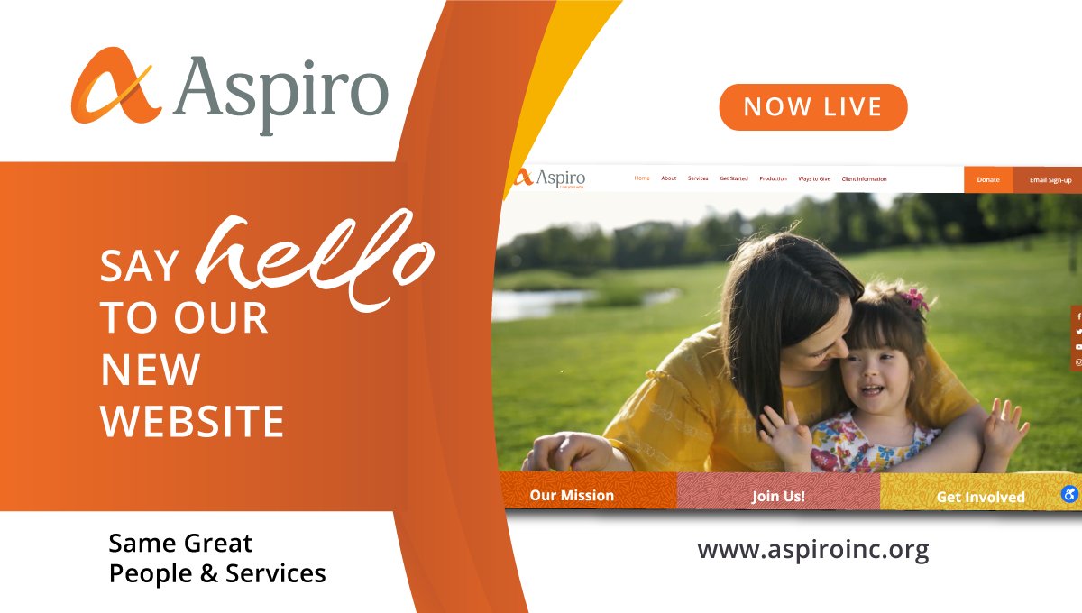 It's here!  👏👏Say hello to our new website!  aspiroinc.org.   #LiveYourWay  #aspiro