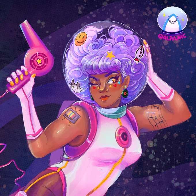  Taking off to another galaxy!! returning to my roots here with a space pinup… trying to prioritize my original work and build up my portfolio #illustration #pinup 