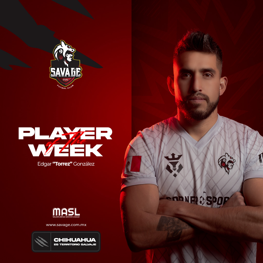 🌟 ¡Nuestro salvaje, Edgar "Torrez" González fue elegido como jugador ofensivo de la semana por la Major Arena Soccer League! 🤩🔝

👏🏻👏🏻 ¡Enhorabuena, 'Torrez'! A seguir demostrando la #GarraMexicana