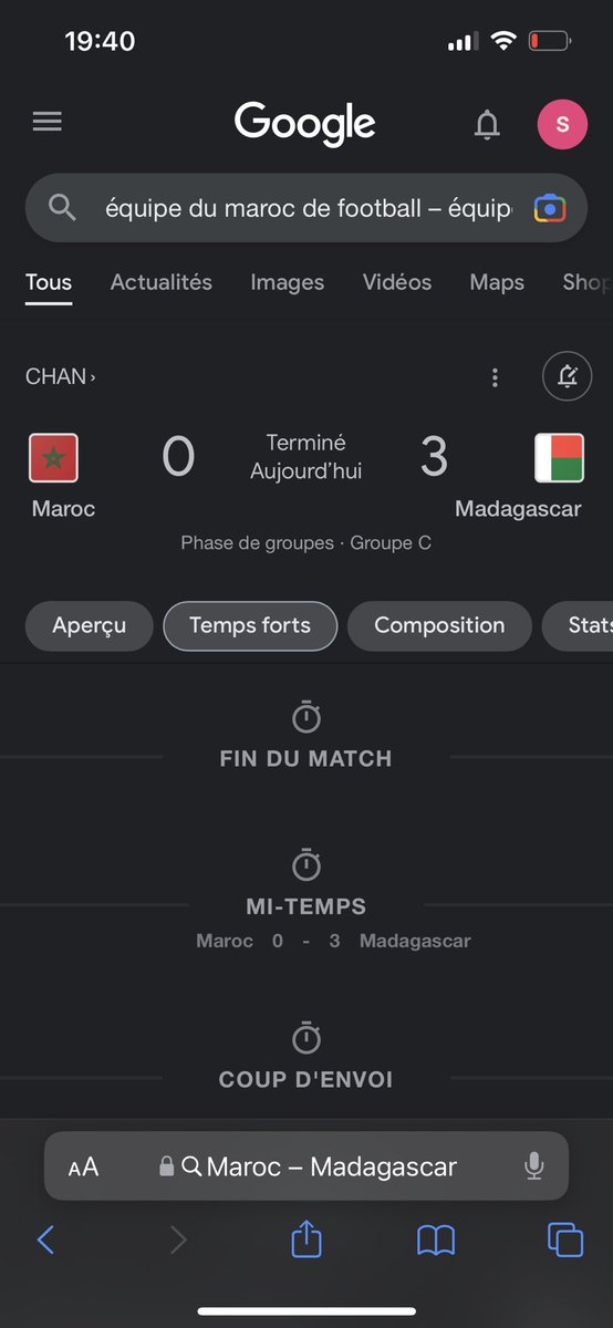 sidisnow's tweet photo. JE POUCAVE ! LE MAROC A PERDU 3-0 CONTRE MADAGASCAR https://t.co/cvqxqMMPy3
