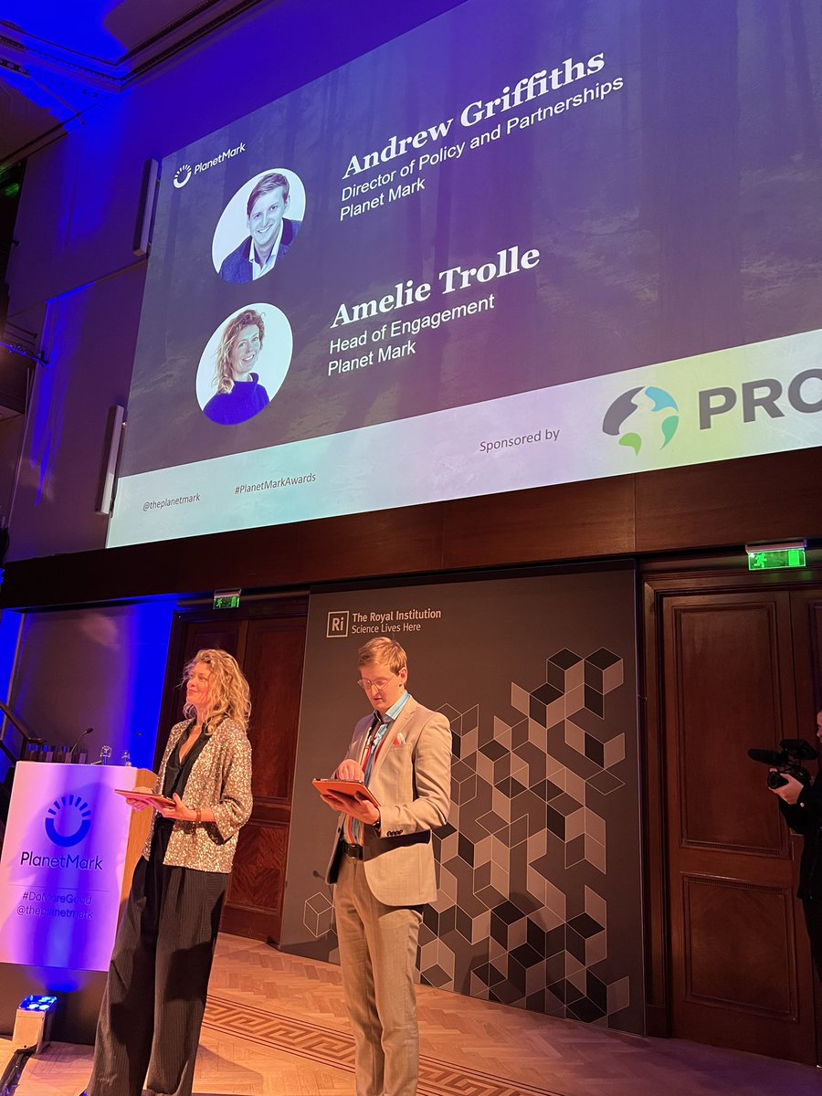 Fabulous to be at the PlanetMark 🌎 awards.  Great to be in a room full of people and companies who have a shared purpose of making a difference in the world #DoMoreGood <a href="/ThePlanetMark/">PlanetMark</a>