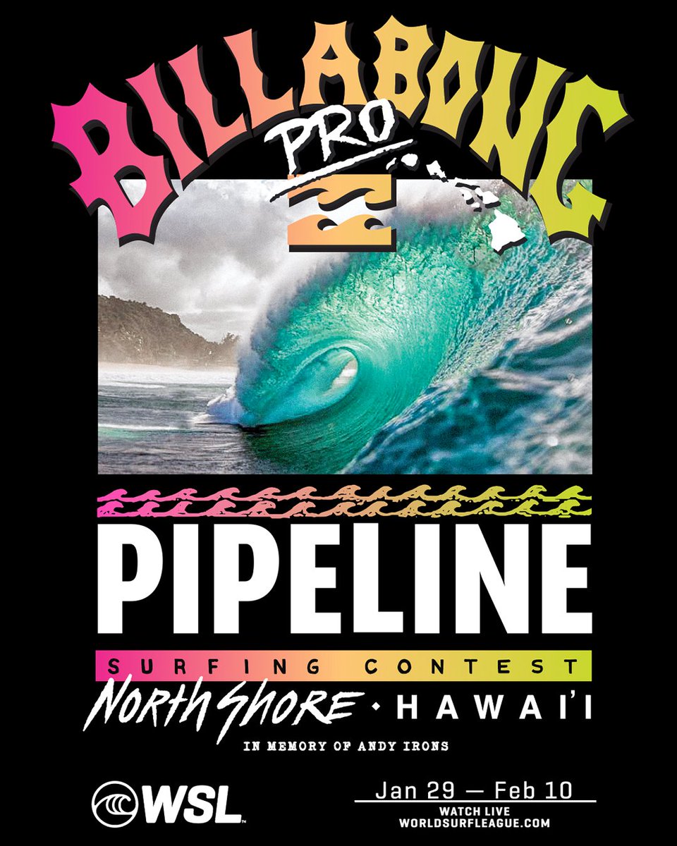 wsl's tweet photo. Mark your calendars, the 2023 Championship Tour season is right around the corner!
First Stop: #BillabongProPipeline | Jan 29 - Feb 10

@billabong1973 https://t.co/lUuf0E1jUL