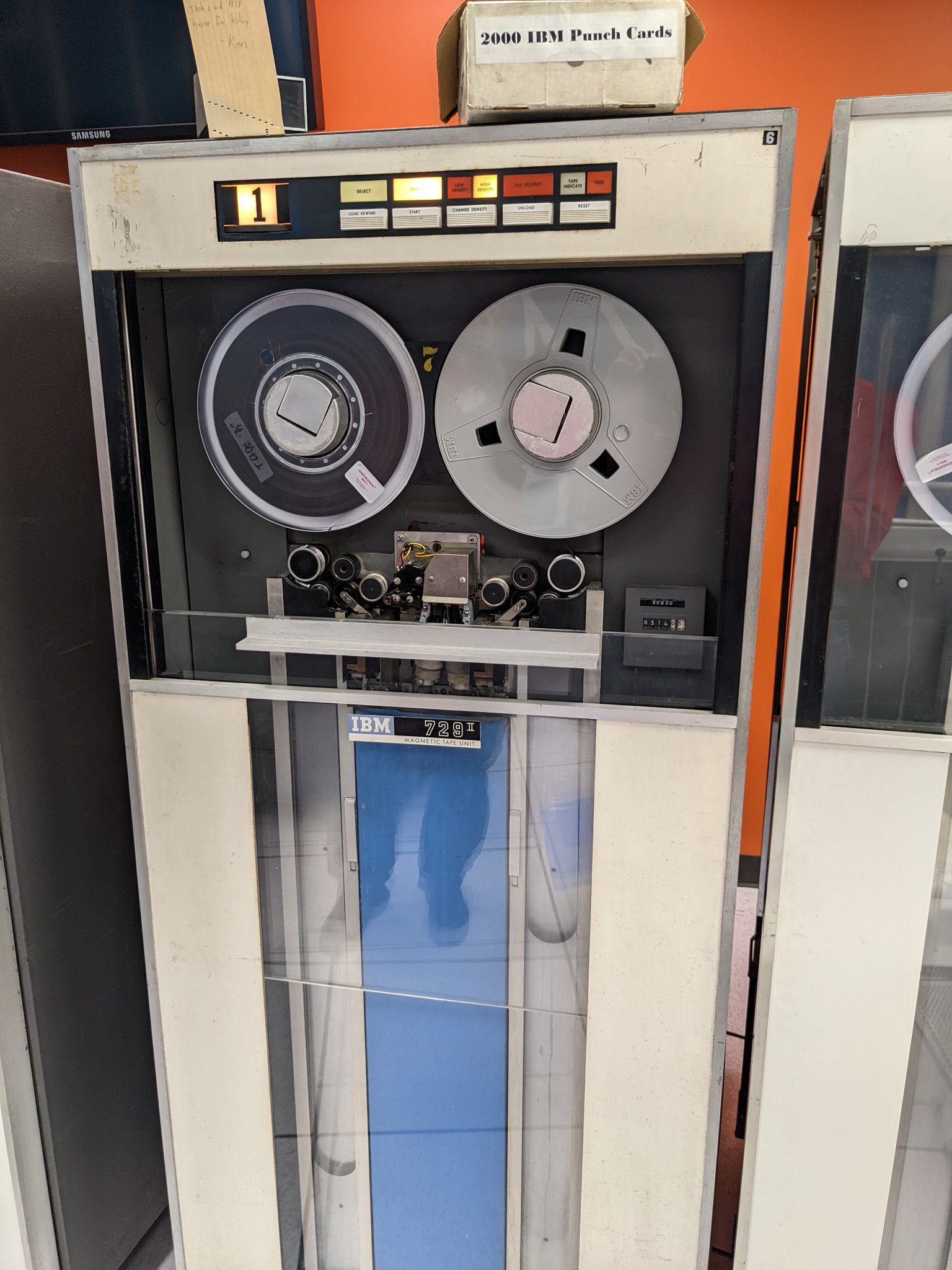 Ken Shirriff on X: The IBM 729 is the classic mainframe tape drive with  its spinning reels. It stored the equivalent of thousands of punch cards on  a spool of magnetic tape.