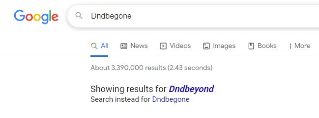 dndkinguwu's tweet image. No google... it wasn't a typo #dndbeyond  #DnDBegone #wizardsofthecoast