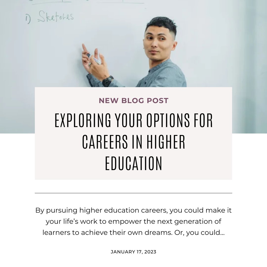 Have you read our newest blog post? This week's article discusses Career Paths in Higher Education. Check it out to learn more ow.ly/vCNQ50MvpWq #lopesteachup