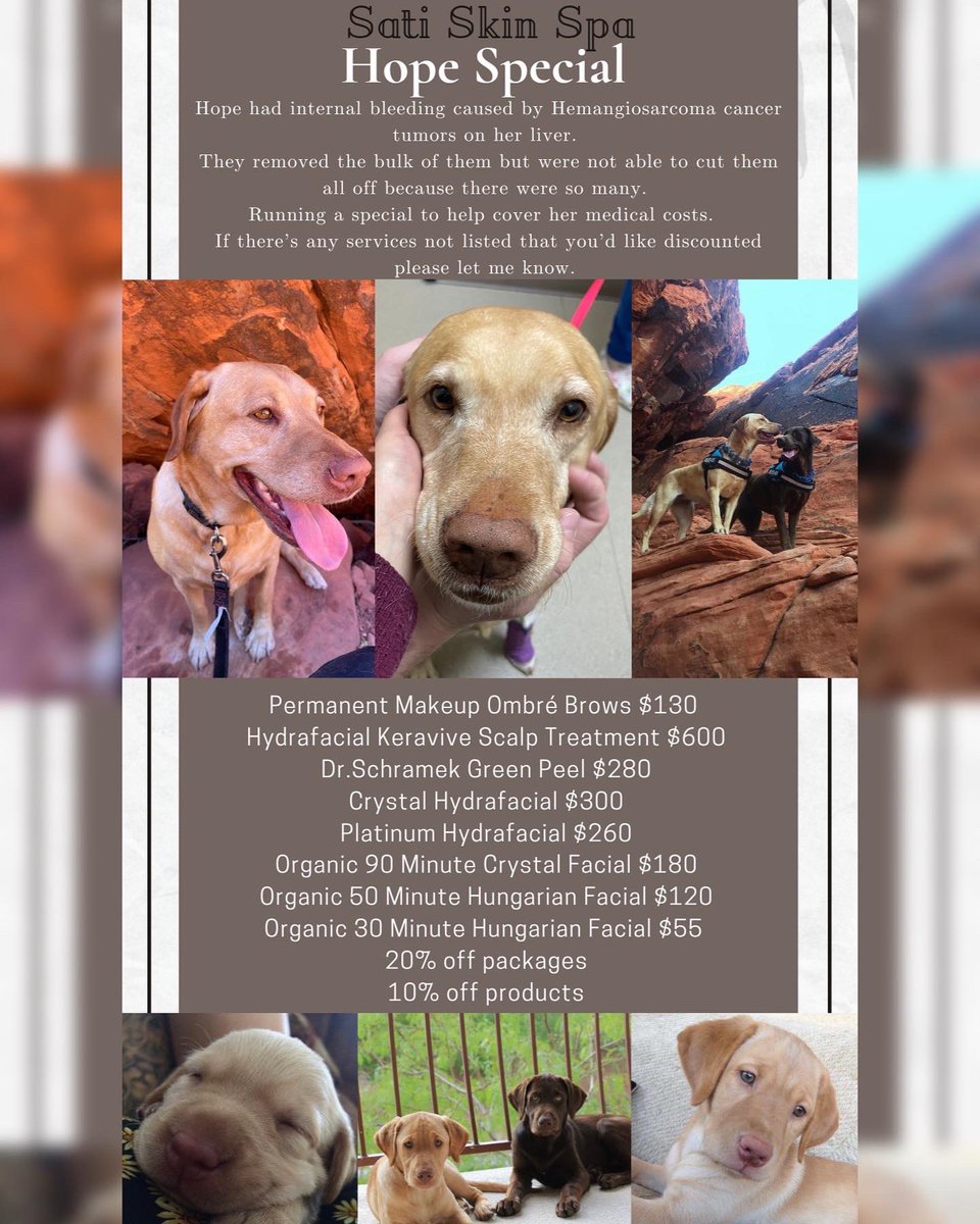 Satiskinspa's tweet photo. Hope is getting her first chemo treatment today. Wish us luck!

Still running a special to help pay for her medical expenses. I just really want my baby to be okay I love her so so much. 

Please support my small businesses if you can. 

https://t.co/LCtuaKXRhY https://t.co/E2nBCuqRkg