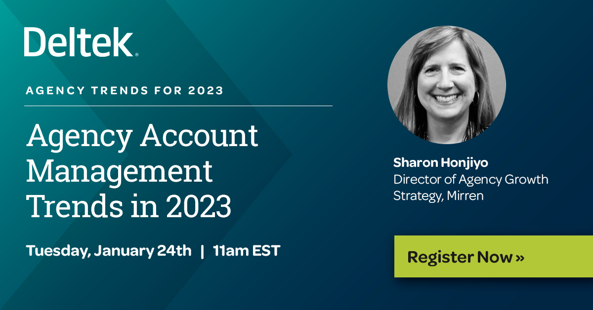 Join us for the Mirren: 2023 Agency Account Management Trends Webinar. Learn how the account management role will shift in 2023 and how agencies can be more prepared for growth ow.ly/aev250MuurV