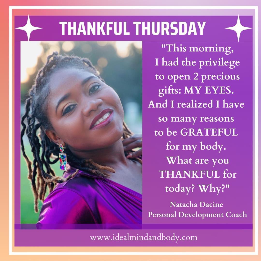 Bon jeudi de gratitude! 

Happy Thankful Thursday! 

#gratitudeattitude #ThankfulThursday #positivemindset #natachadacine #LifeCoach #personaldevelopment