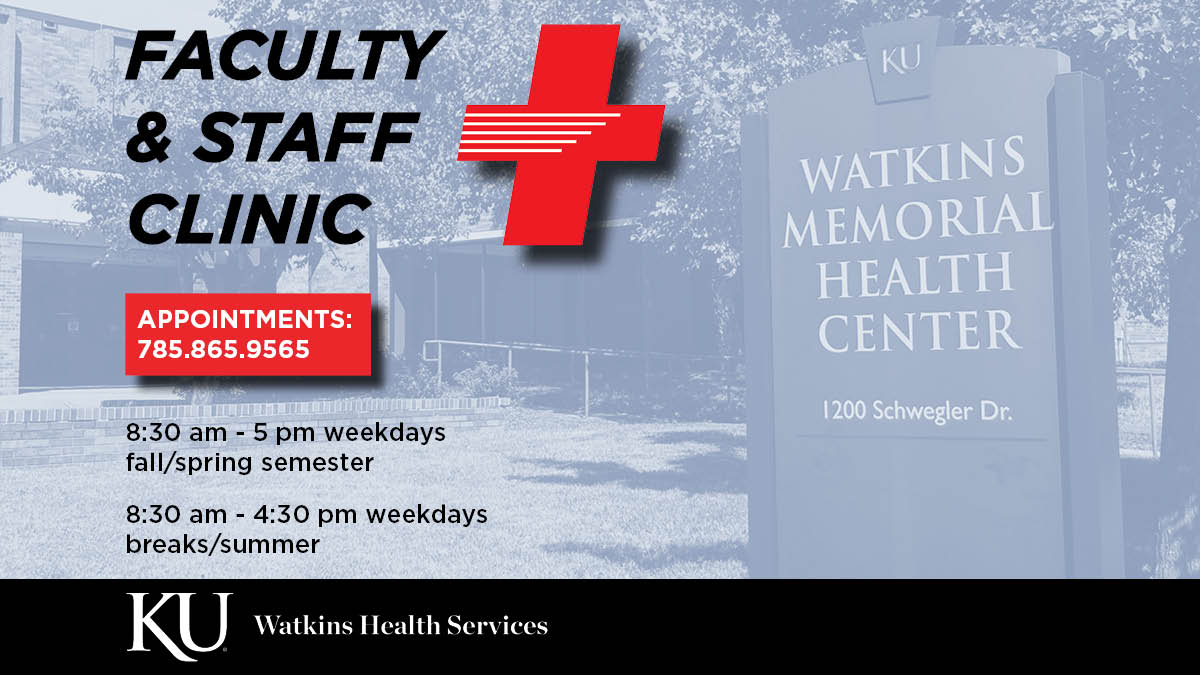 Beak_Healthy's tweet image. Watkins Health Services conveniently operates a health clinic for employed KU faculty and staff that is separate from our student clinic. Find out more at rockcha.lk/whs-fs. #HealthcareJustForJayhawks #KUresources