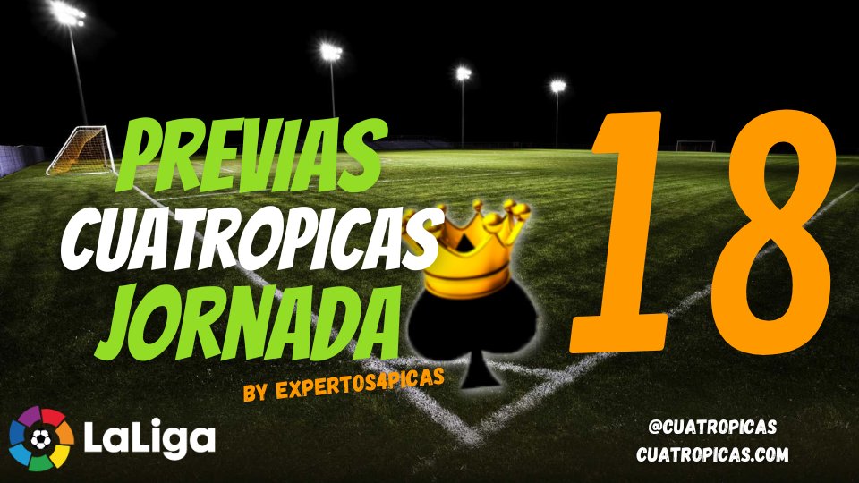 🏆🏆🏆
#LaCopaMola pero LaLiga es lo que nos da de comer, ya está aquí la Previa de la Jornada 18 🔥🔥

La mejor previa 🚦 de los mejores expertos 👨🏻‍💻👨🏻‍💻 en <a href="/cuatropicas/">Cuatro Picas ♠️</a> !!😍

Cronistas 📊 11 probables🎯 Recomendados🔝

Gana 🏆 tu liga con nuestra ayuda🤓👇🏻

cuatropicas.com/2023/01/20/pre…