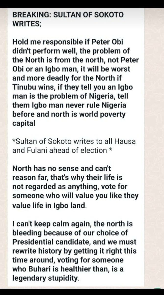 Sultan of Sokoto doing the needful.