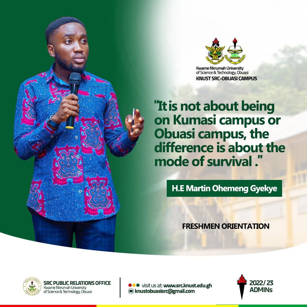 Freshers Orientation day 2🎯

His Excellency, Martin Ohemeng Gyekye, the SRC President, shared some encouraging messages with our dear freshers. 

#AkwaabaKnustFreshers #WelcomeFreshers #Freshers #KNUSTObuasi #KNUSTSRC #KNUST #KNUSTLive #SRC