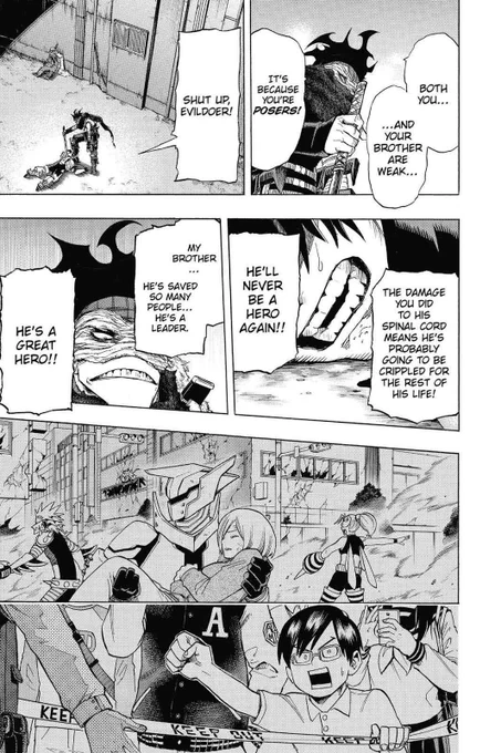 3 pages were added with flashbacks explaining why Iida admires his brother. 