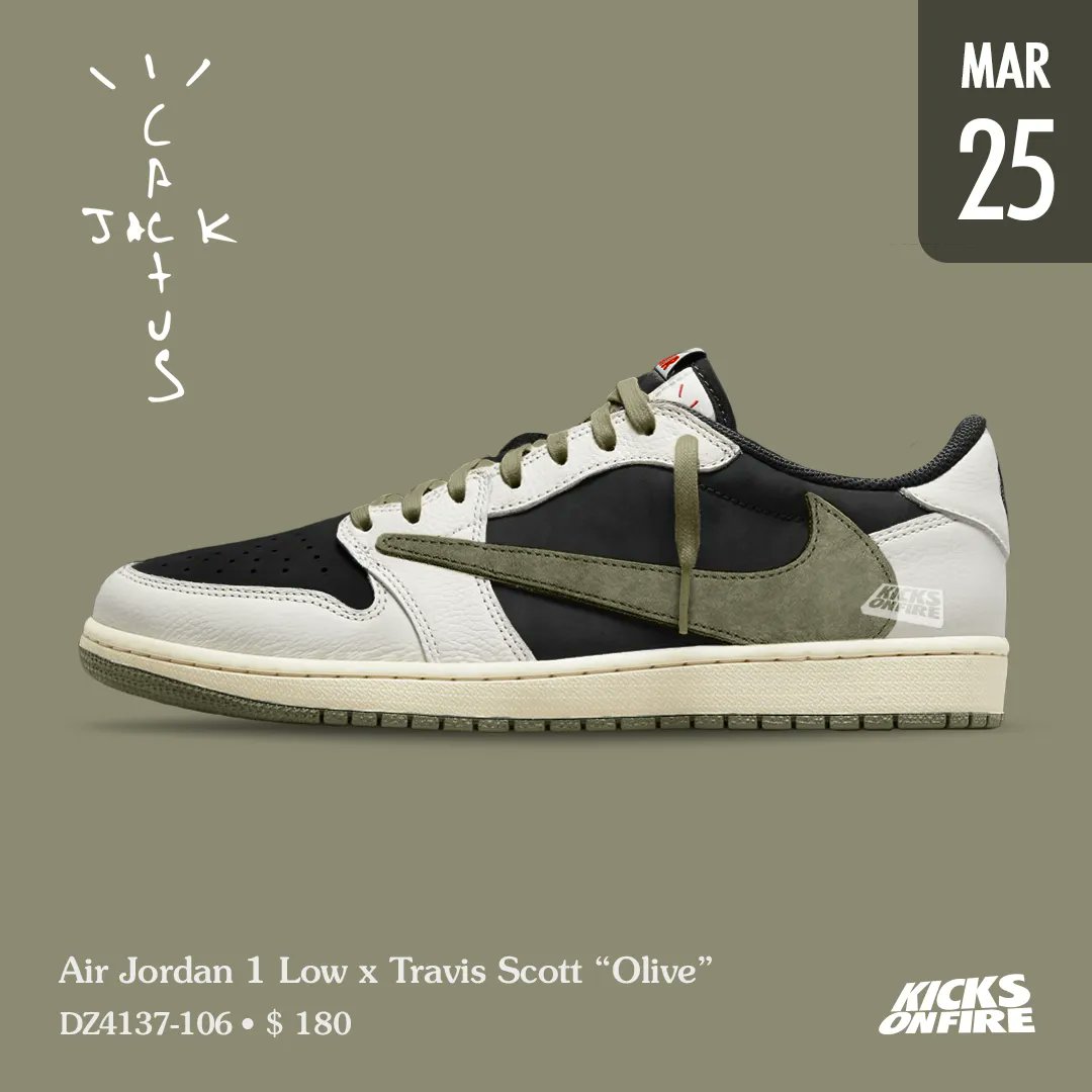 kicksonfire's tweet photo. Air Jordan 1 Low x Travis Scott “Olive”
 😍 🌵 Release coming soon https://t.co/qu9svuaQiX
