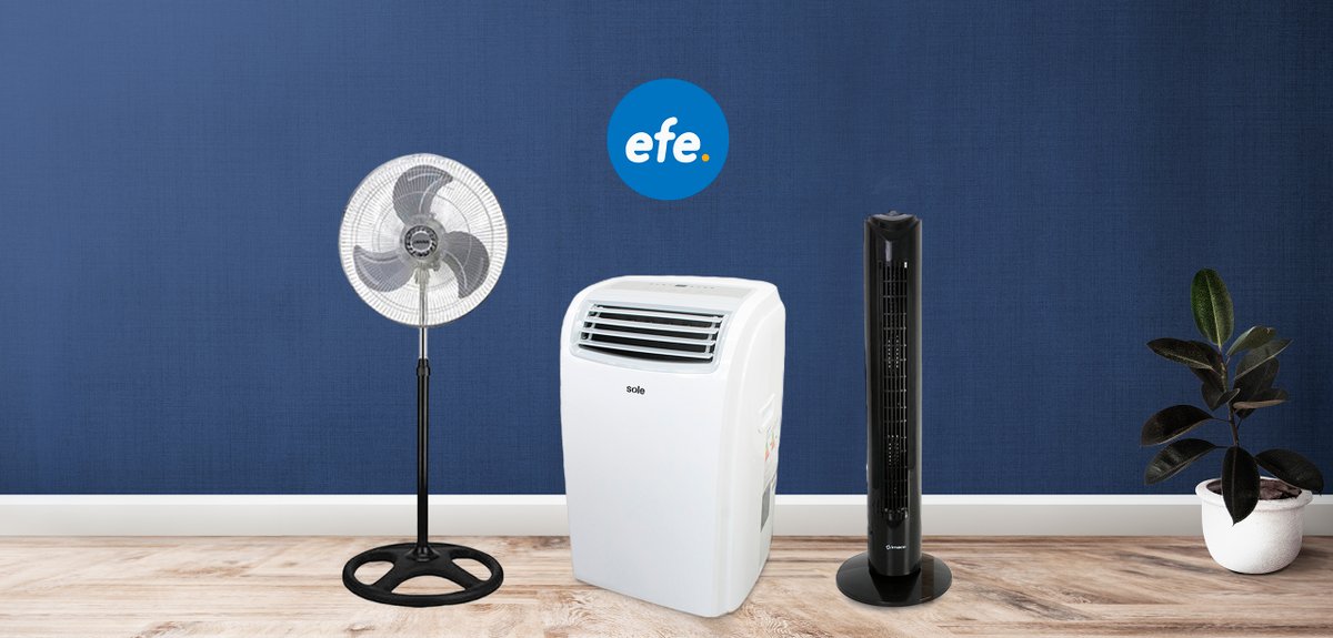 Combate el fuerte calor del verano con los mejores ventiladores y aires acondicionados de #TiendasEFE. 🤗 Conoce cuál es el ideal para tu hogar aquí 👉 bit.ly/3Hf9bsn