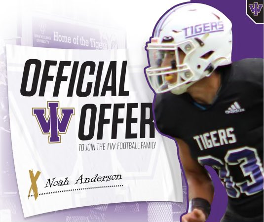 NoahAnderson27's tweet photo. After a Great Conversation with @CoachTaylor_IW  I have received a offer to continue playing football at Iowa Wesleyan University! @litten_andy @hzfbfamily @RonTBAOL @PVUSDATHLETICS https://t.co/jQtBCL0N9q
