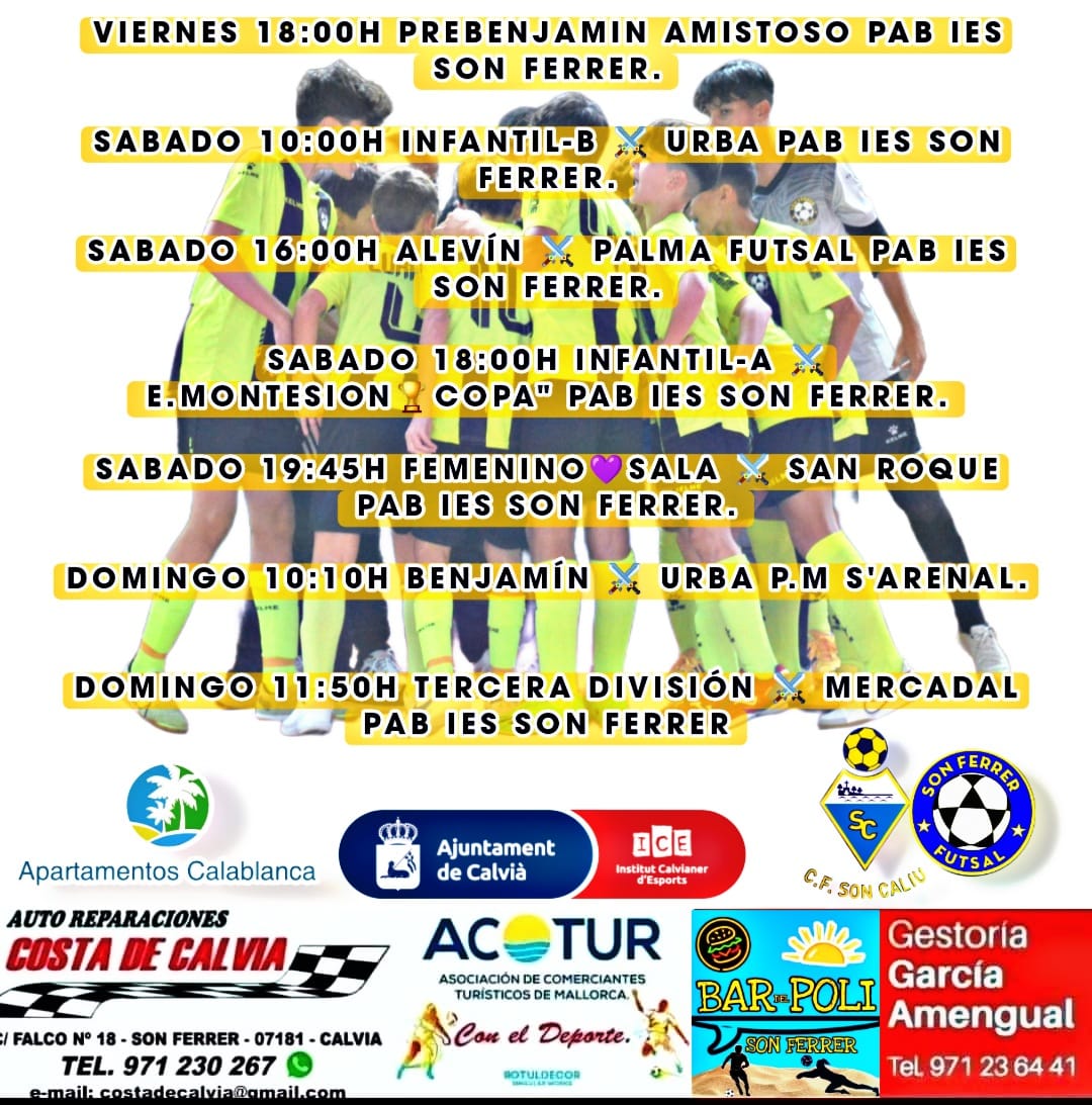 SonFerrerAtFs's tweet photo. Fin de semana maratón de partidos en Pabellón IES SON FERRER Gracias a: @ajuntamentdecalvia @icecalvia @anianimates.r.costadecalvia @acotur_1998 @aptoscalablanca @c.f.soncaliu  #anima #disfruta #respeta #acompaña #sufre #diviertete #futsal#calvianers #salimosdelcampito https://t.co/zMRKtspyAh