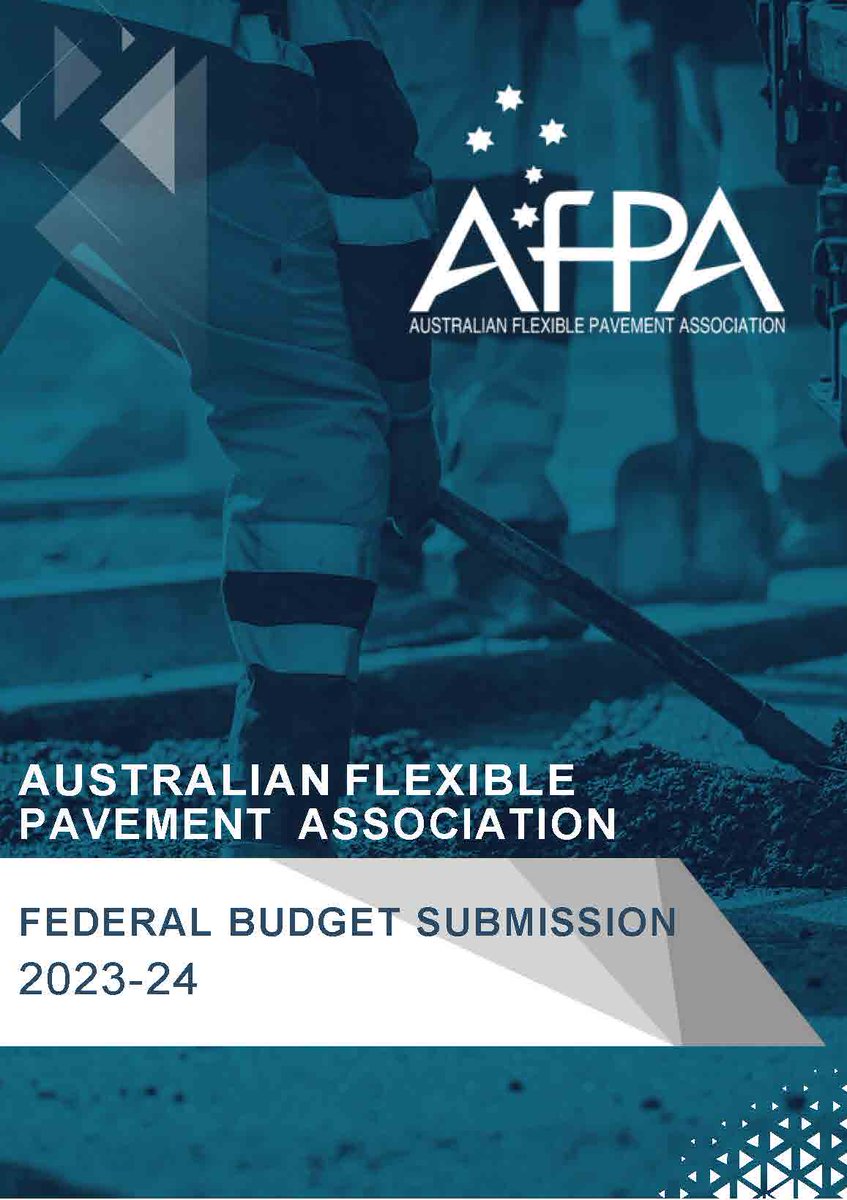 Australia’s roads are the critical infrastructure that logistically connects us as a society. The Australian Flexible Pavement Association has welcomed the opportunity to make a submission for the Federal Governments #Budget 2023-24. 

 afpa.asn.au/submission/

#AfPA