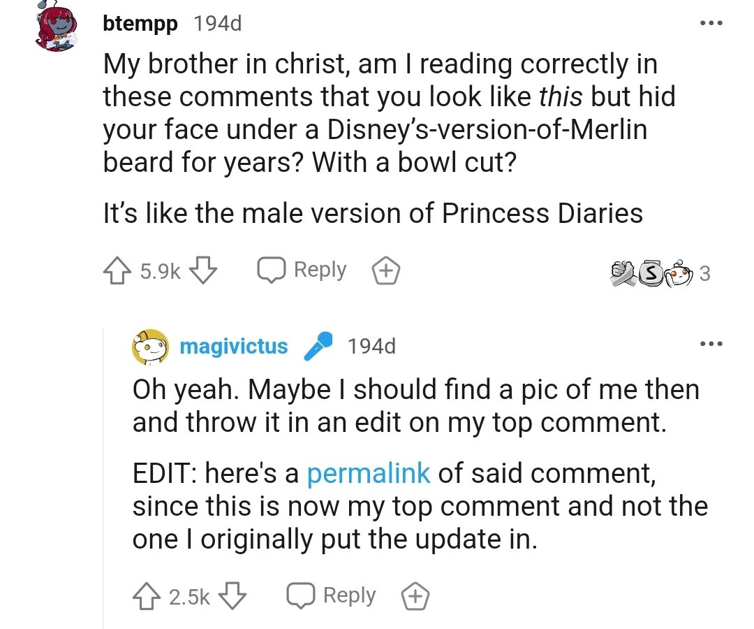 this fucking unbelievably, cartoonishly handsome man on reddit who used to have an absurd medieval peasant beard + haircut combo