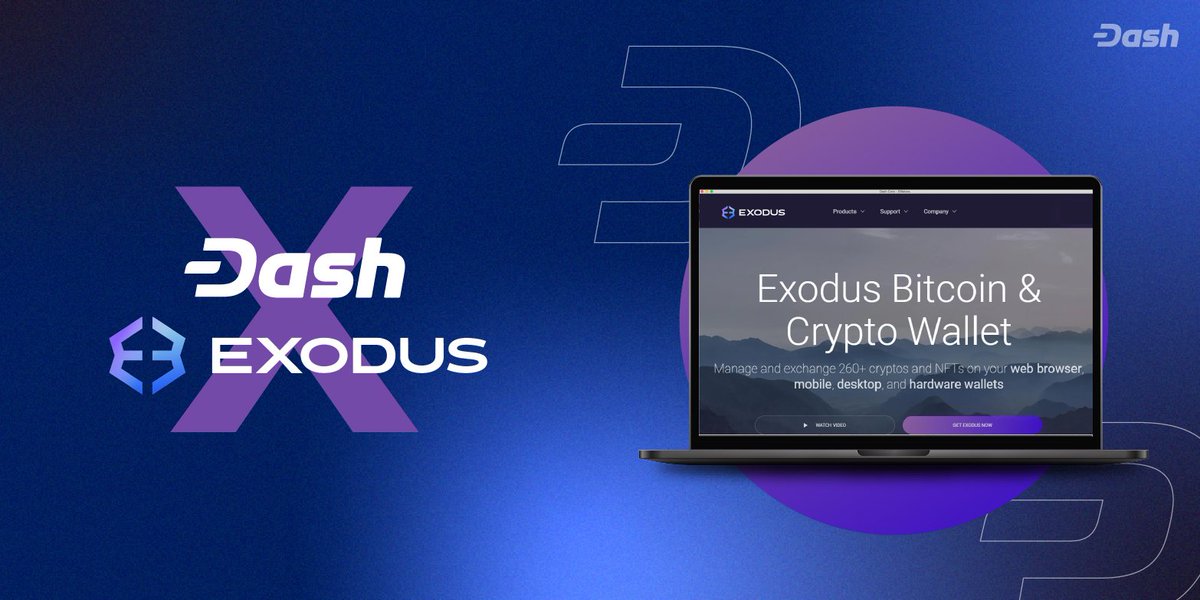 Dashpay's tweet photo. Dash and @exodus_io wallet are like having two best friends to lean on! Dash is great for super speedy transactions, while Exodus wallet allows you to store and manage your cryptocurrencies with ease. Download the app and accumulate $Dash today! https://t.co/d9Ze67kKQw