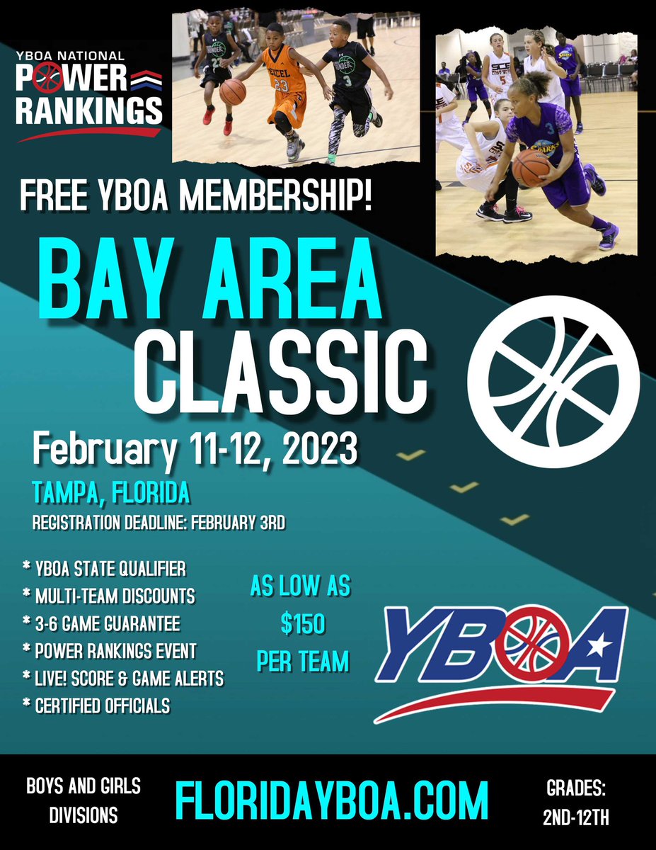 YBOA Bay Area Classic February 11-12, 2023 in Tampa. Register now at floridayboa.com.