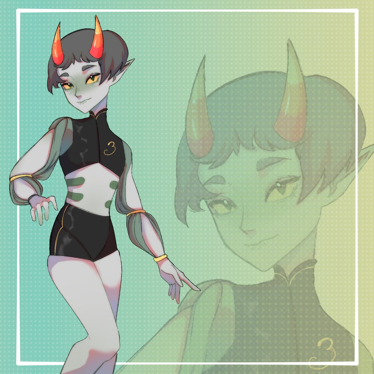 greenfluidity's tweet photo. I was having kind of a Burn out of lineart and shading so i just said "screw it" and by now i am having more fun actually (probably said that to anatomy too heheheheh)
#honestucktroll #homestuckoc #jadeblood #snakelike #digitalart #homestuck #artwork #art #characterart https://t.co/ChxnQKW9n6