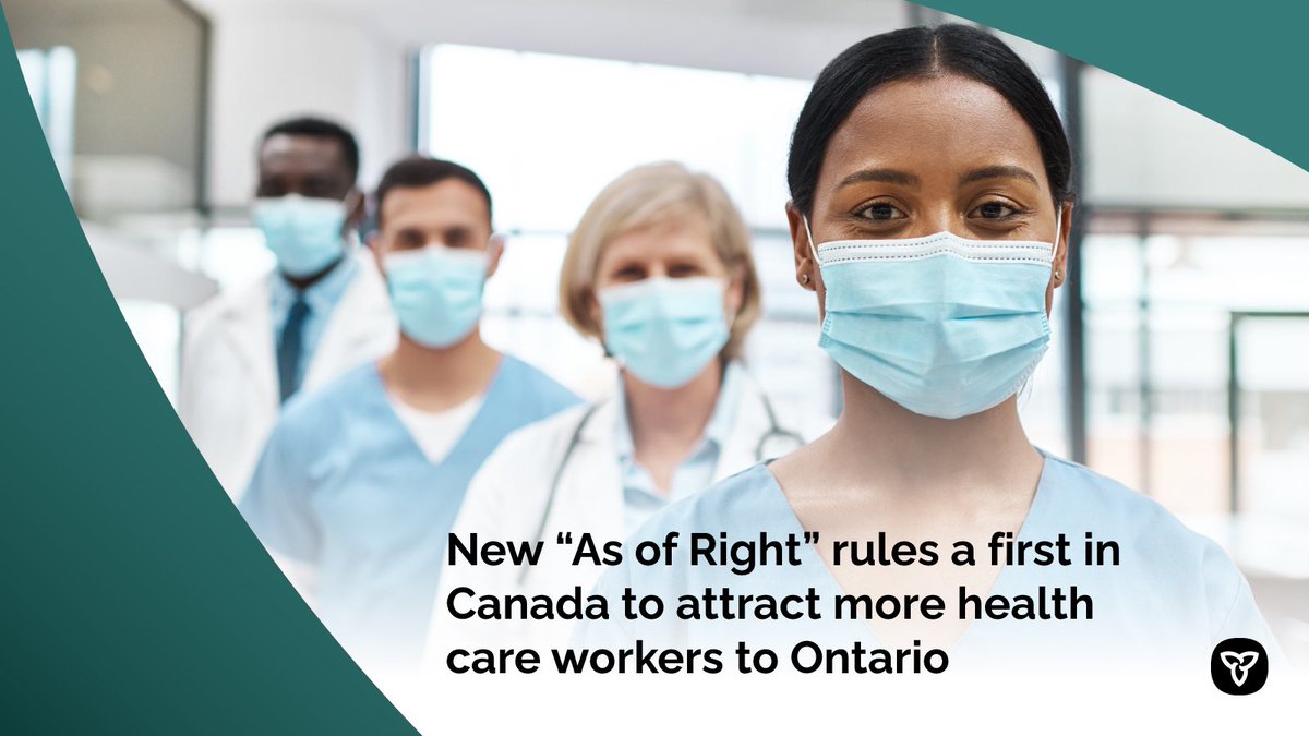 VictorFedeli's tweet photo. The @ONgov is strengthening our health care system by bolstering the workforce.
 
Our government’s new “As of Right”rules will allow #healthcare workers from other provinces and territories to immediately start working in #Ontario.
 
Learn more: https://t.co/9IuFkZS9F2 https://t.co/ro0BJDDtCq